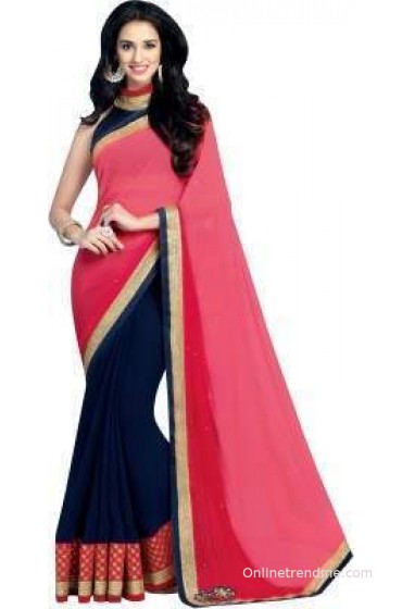 Hitansh Fashion Embriodered Fashion Georgette Sari